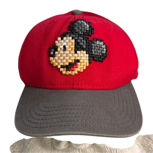Disney Mickey Mouse Children's Hat Embroidered "Pixel" Design - Picture 1 of 8